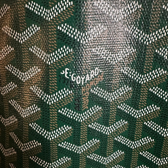 Goyard Green Chevron Tote Bag - Picture 3 of 10
